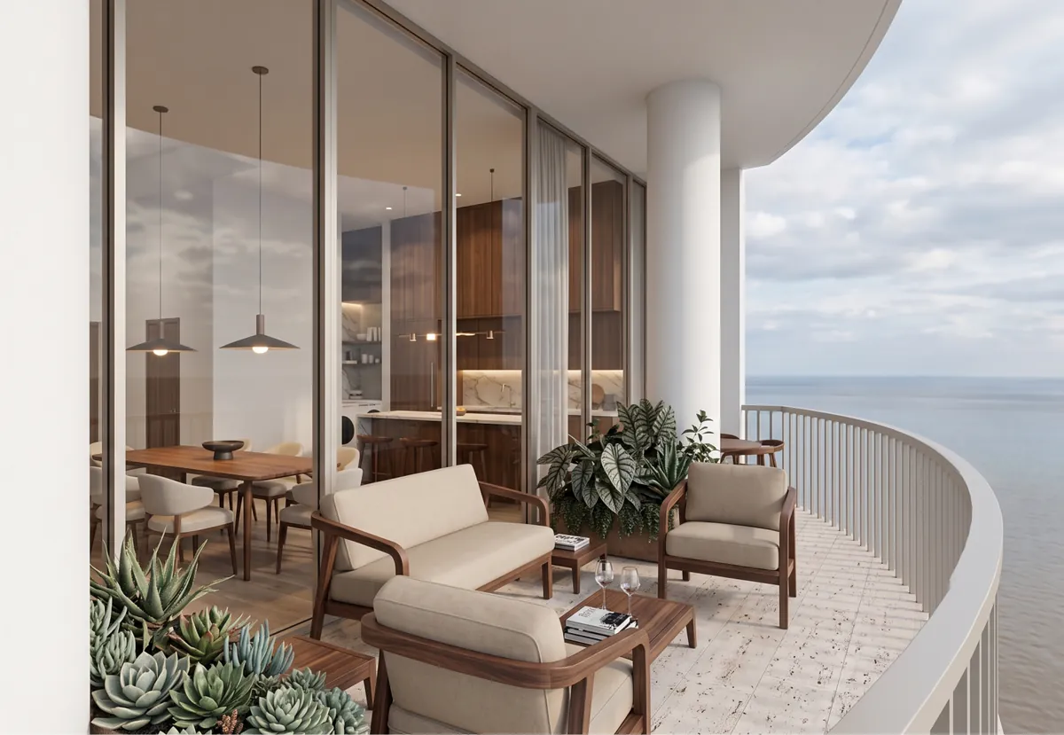 Duke Tower balcony with ocean view