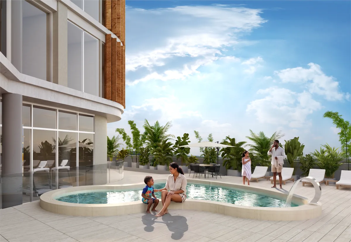 Duke Tower family amenity area with pool